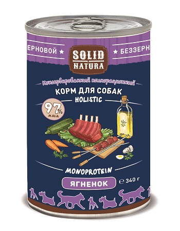 Solid Natura Holistic консервы для собак с ягненком