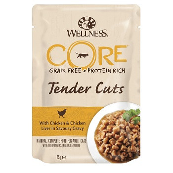Core Tender Cuts пауч для кошек из курицы с куриной печенью в виде нарезки в соусе