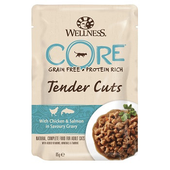 Core Tender Cuts пауч для кошек из курицы с лососем в виде нарезки в соусе