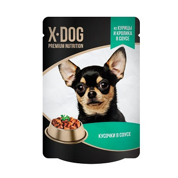 X-DOG пауч для собак из курицы и кролика